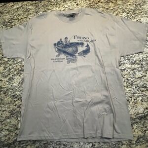 Fishing with Grandpa Graphic T-Shirt Tan Mens XL American Tradition